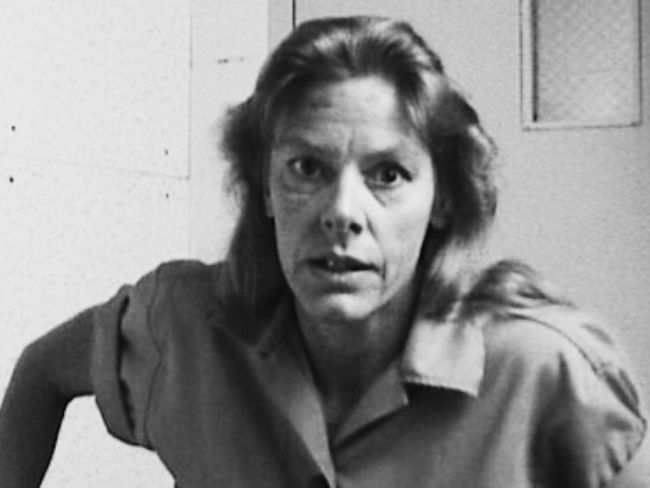Black and while picture of Aileen Wuornos In Jail